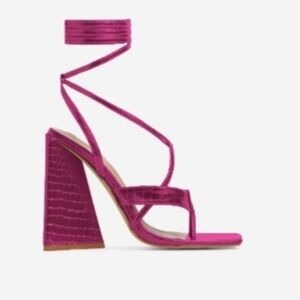 EGO Fuchsia Strappy Block Heels
